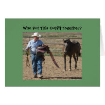 Silly Old Cowboy and Horse Birthday Card