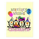 Silly Penguins 3rd Birthday Tshirts and Gifts Post Card
