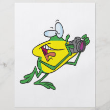 silly photographer frog cartoon full color flyer