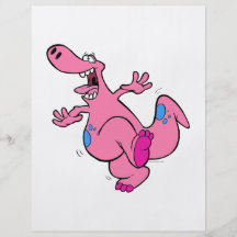 silly pink dancing dinosaur dino full color flyer