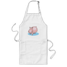 silly pink hippo apron