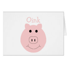 Silly pink pig card