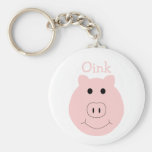 Silly pink pig keychain