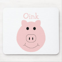 Silly pink pig mousepad