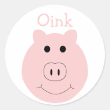 Silly pink pig sticker