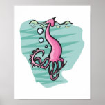silly pink squid posters