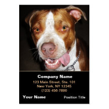 Silly Pitbull Portrait Business Cards