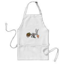 silly plodding donkey mule cartoon apron