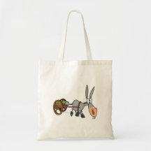 silly plodding donkey mule cartoon bags
