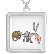 silly plodding donkey mule cartoon custom jewelry