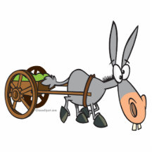 silly plodding donkey mule cartoon cut outs
