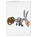 silly plodding donkey mule cartoon greeting cards