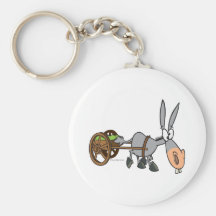 silly plodding donkey mule cartoon keychain
