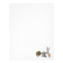 silly plodding donkey mule cartoon customized letterhead
