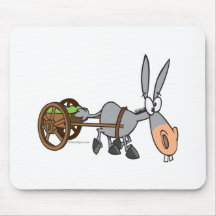 silly plodding donkey mule cartoon mouse pads