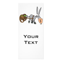 silly plodding donkey mule cartoon customized rack card