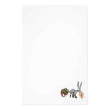 silly plodding donkey mule cartoon customized stationery