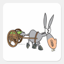silly plodding donkey mule cartoon sticker