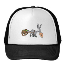 silly plodding donkey mule cartoon trucker hat