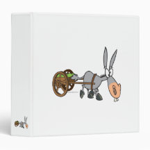 silly plodding donkey mule cartoon vinyl binders