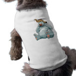 silly polar bear wearing an earflap hat pet shirt
