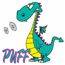 silly puff dragon cartoon character photo cut out