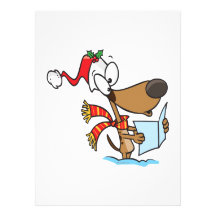 silly puppy singing xmas carols cartoon announcement