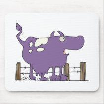 Silly Purple COw Mouse Mat