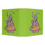 silly rhino on a cellphone cartoon 3 ring binder