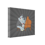 silly rhino playing piano pianist cartoon gallery wrap canvas