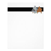 silly rhino playing piano pianist cartoon letterhead design