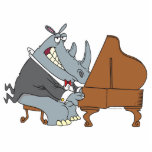 silly rhino playing piano pianist cartoon photo cut out