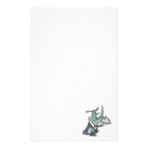 silly rhino waiter butler servant cartoon stationery design