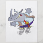 silly rhino with springs shoes cartoon full color flyer