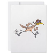 silly roadrunner bird cartoon personalized announcement