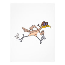 silly roadrunner bird cartoon personalized announcement