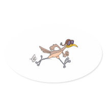 silly roadrunner bird cartoon stickers