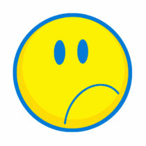 silly sad face smiley yellow and blue photo cutout