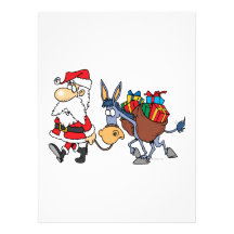 silly santa and christmas donkey custom invite