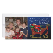 Silly Santa in His Sleigh Picture Card