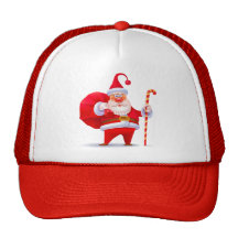 Silly Santa with Candy Cane Trucker Hats