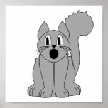 Silly Scared Grey Cat posters