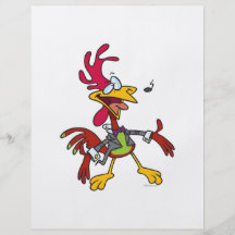 silly singing rooster cartoon personalized flyer