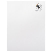 silly skiing penguin customized letterhead
