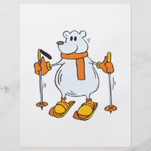 silly skiing polar bear flyer design