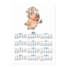 silly sloppy lipstick piggy pig cartoon business card template