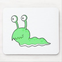 silly sluggy green monster mouse pad