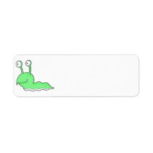 silly sluggy green monster return address label