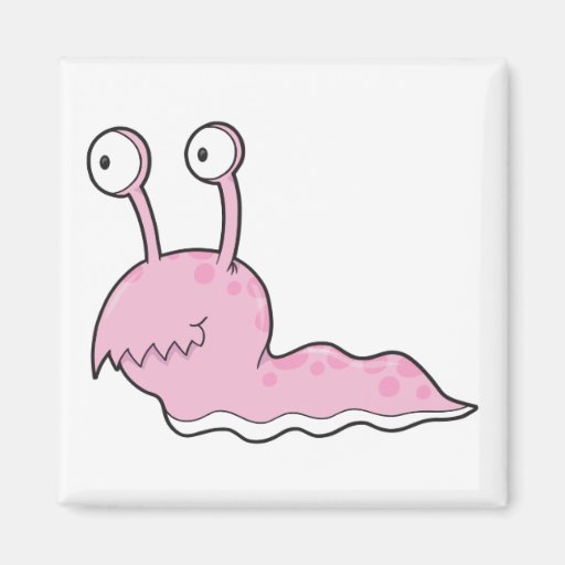 silly sluggy pink monster magnets
