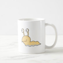 silly sluggy yellow monster coffee mug
